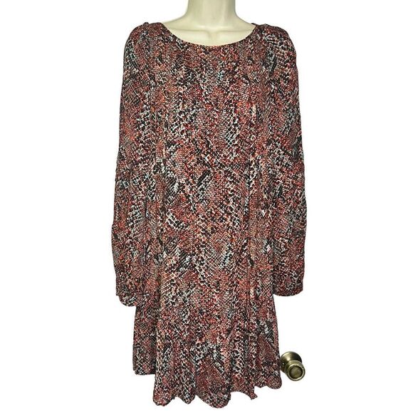 NICHOLAS Devan gathered snake-print crepe mini dress in Burgundy NWT Size 4 - Picture 5 of 11